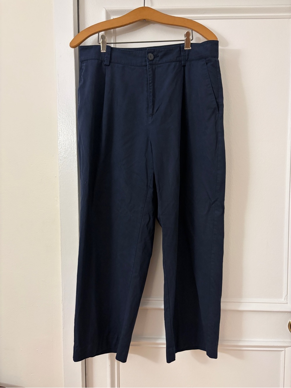 LOFT navy high rise wide leg pants
